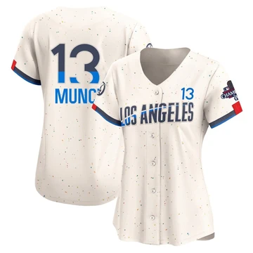 Women's Los Angeles Dodgers Max Muncy ＃13 Cream Limited 2024 City Connect World Series Champions Jersey