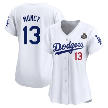 Women's Los Angeles Dodgers Max Muncy ＃13 White Limited Home 2024 World Series Jersey
