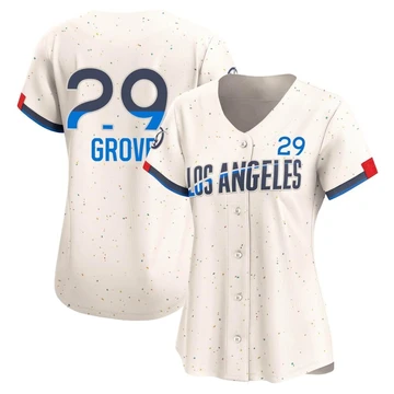 Women's Los Angeles Dodgers Michael Grove ＃29 Cream Limited 2024 City Connect Jersey