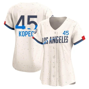 Women's Los Angeles Dodgers Michael Kopech ＃45 Cream Limited 2024 City Connect Jersey