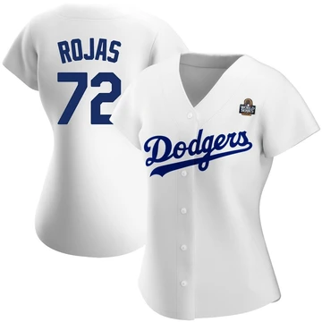 Women's Los Angeles Dodgers Miguel Rojas ＃72 White Replica Home 2024 World Series Jersey