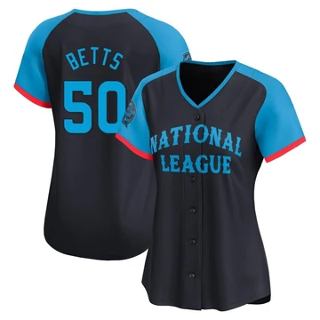 Women's Los Angeles Dodgers Mookie Betts ＃50 Navy Limited National League 2024 All-Star Game Jersey