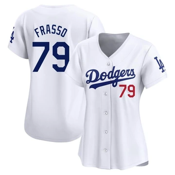 Women's Los Angeles Dodgers Nick Frasso ＃79 White Limited Home Jersey