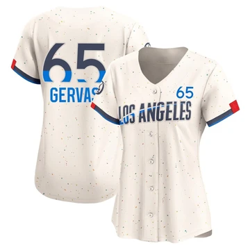 Women's Los Angeles Dodgers Paul Gervase ＃65 Cream Limited 2024 City Connect Jersey