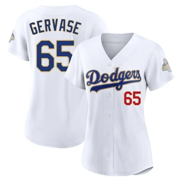 Women's Los Angeles Dodgers Paul Gervase ＃65 Gold Limited White 2026 Collection Stadium Jersey