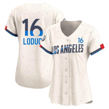 Women's Los Angeles Dodgers Paul Loduca ＃16 Cream Limited 2024 City Connect Jersey