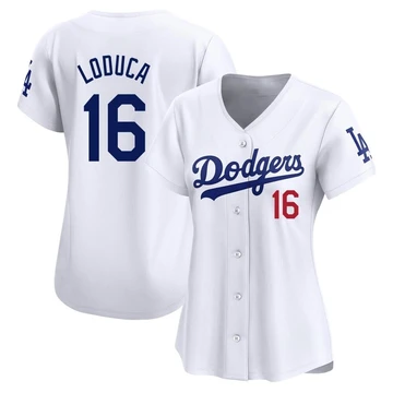 Women's Los Angeles Dodgers Paul Loduca ＃16 White Limited Home Jersey