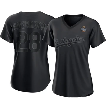 Women's Los Angeles Dodgers Pedro Guerrero ＃28 Black Authentic Pitch Fashion 2024 World Series Jersey