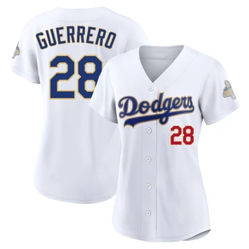 Women's Los Angeles Dodgers Pedro Guerrero ＃28 Gold Limited White 2026 Collection Stadium Jersey