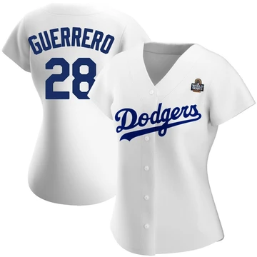 Women's Los Angeles Dodgers Pedro Guerrero ＃28 White Replica Home 2024 World Series Jersey