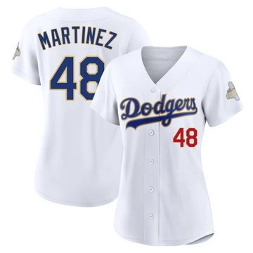 Women's Los Angeles Dodgers Ramon Martinez ＃48 Gold Limited White 2026 Collection Stadium Jersey