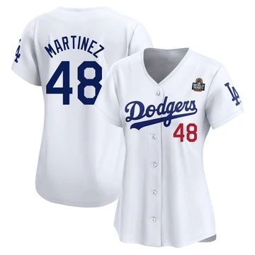 Women's Los Angeles Dodgers Ramon Martinez ＃48 White Limited Home 2024 World Series Jersey