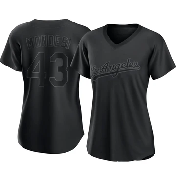 Women's Los Angeles Dodgers Raul Mondesi ＃43 Black Replica Pitch Fashion Jersey