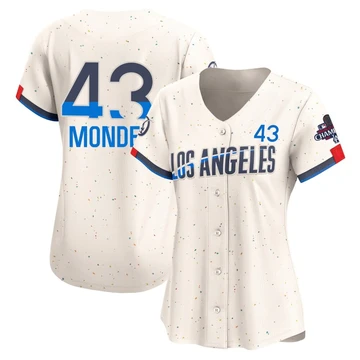 Women's Los Angeles Dodgers Raul Mondesi ＃43 Cream Limited 2024 City Connect World Series Champions Jersey