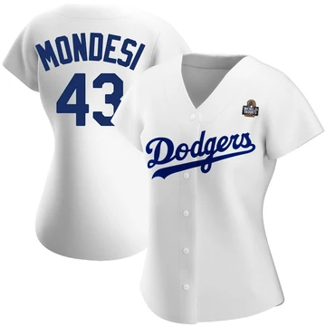 Women's Los Angeles Dodgers Raul Mondesi ＃43 White Authentic Home 2024 World Series Jersey
