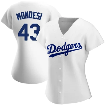 Women's Los Angeles Dodgers Raul Mondesi ＃43 White Authentic Home Jersey