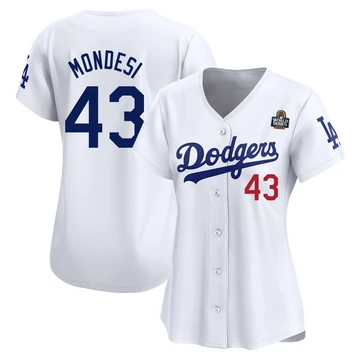 Women's Los Angeles Dodgers Raul Mondesi ＃43 White Limited Home 2024 World Series Jersey