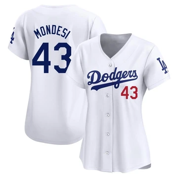Women's Los Angeles Dodgers Raul Mondesi ＃43 White Limited Home Jersey