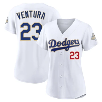 Women's Los Angeles Dodgers Robin Ventura ＃23 Gold Limited White 2026 Collection Stadium Jersey