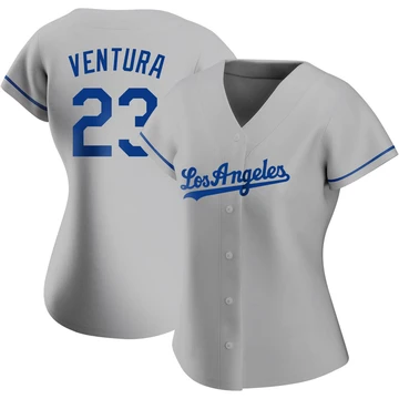 Women's Los Angeles Dodgers Robin Ventura ＃23 Gray Authentic Road Jersey