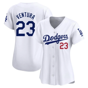 Women's Los Angeles Dodgers Robin Ventura ＃23 White Limited Home Jersey