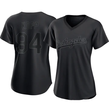 Women's Los Angeles Dodgers Ronan Kopp ＃94 Black Replica Pitch Fashion Jersey