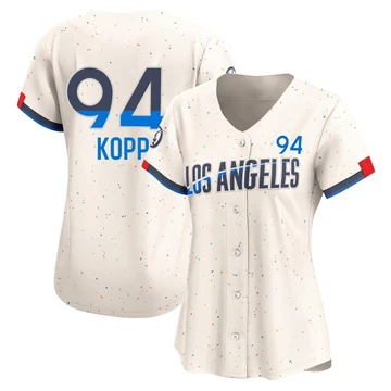 Women's Los Angeles Dodgers Ronan Kopp ＃94 Cream Limited 2024 City Connect Jersey