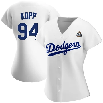 Women's Los Angeles Dodgers Ronan Kopp ＃94 White Authentic Home 2024 World Series Jersey