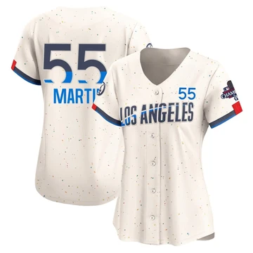 Women's Los Angeles Dodgers Russell Martin ＃55 Cream Limited 2024 City Connect World Series Champions Jersey