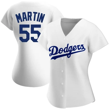 Women's Los Angeles Dodgers Russell Martin ＃55 White Authentic Home Jersey