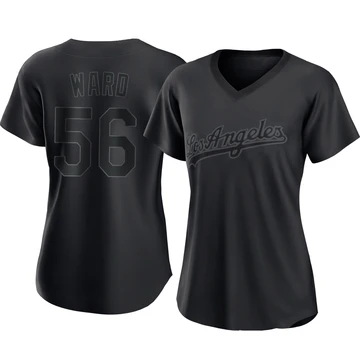 Women's Los Angeles Dodgers Ryan Ward ＃56 Black Authentic Pitch Fashion Jersey