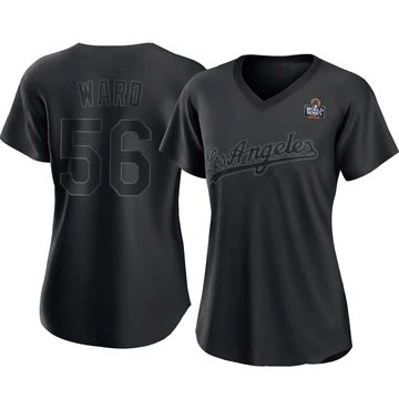 Women's Los Angeles Dodgers Ryan Ward ＃56 Black Replica Pitch Fashion 2024 World Series Jersey