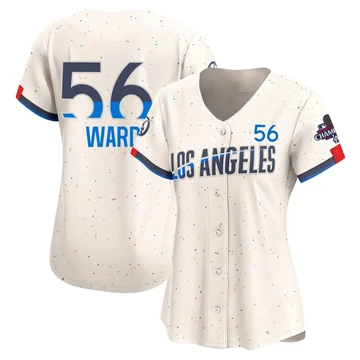 Women's Los Angeles Dodgers Ryan Ward ＃56 Cream Limited 2024 City Connect World Series Champions Jersey