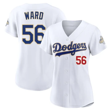 Women's Los Angeles Dodgers Ryan Ward ＃56 Gold Limited White 2026 Collection Stadium Jersey