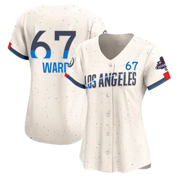 Women's Los Angeles Dodgers Ryan Ward ＃67 Cream Limited 2024 City Connect World Series Champions Jersey