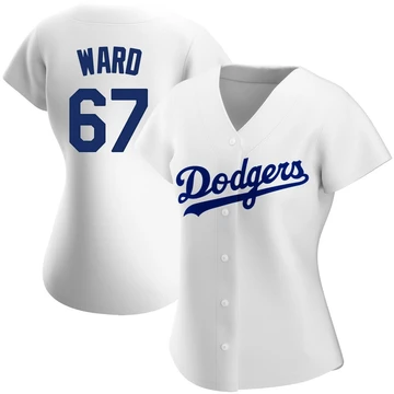 Women's Los Angeles Dodgers Ryan Ward ＃67 White Authentic Home Jersey