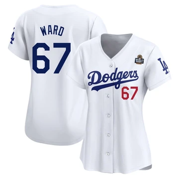 Women's Los Angeles Dodgers Ryan Ward ＃67 White Limited Home 2024 World Series Jersey