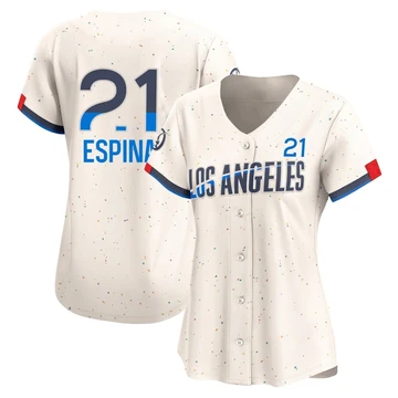 Women's Los Angeles Dodgers Santiago Espinal ＃21 Cream Limited 2024 City Connect Jersey
