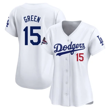 Women's Los Angeles Dodgers Shawn Green ＃15 White Limited Home 2024 World Series Champions Jersey