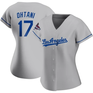 Women's Los Angeles Dodgers Shohei Ohtani ＃17 Gray Replica Road 2024 World Series Champions Jersey