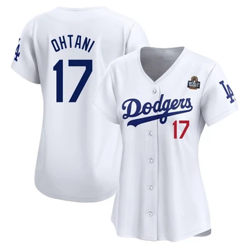 Women's Los Angeles Dodgers Shohei Ohtani ＃17 White Limited Home 2024 World Series Jersey