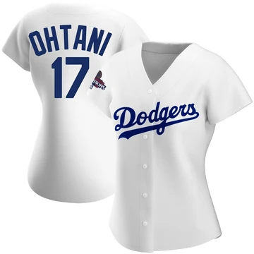 Women's Los Angeles Dodgers Shohei Ohtani ＃17 White Replica Home 2024 World Series Champions Jersey
