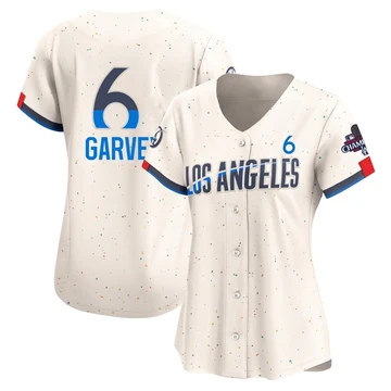 Women's Los Angeles Dodgers Steve Garvey ＃6 Cream Limited 2024 City Connect World Series Champions Jersey
