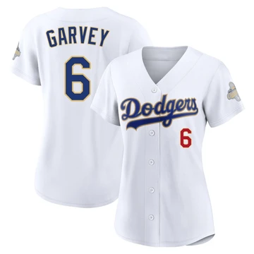 Women's Los Angeles Dodgers Steve Garvey ＃6 Gold Limited White 2026 Collection Stadium Jersey