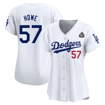 Women's Los Angeles Dodgers Steve Howe ＃57 White Limited Home 2024 World Series Jersey