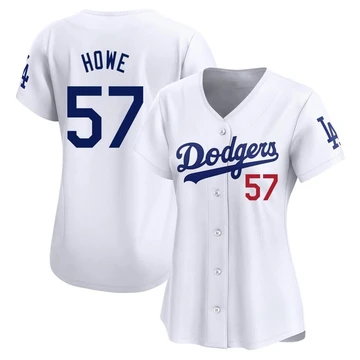 Women's Los Angeles Dodgers Steve Howe ＃57 White Limited Home Jersey