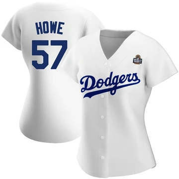 Women's Los Angeles Dodgers Steve Howe ＃57 White Replica Home 2024 World Series Jersey
