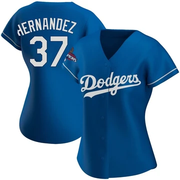 Women's Los Angeles Dodgers Teoscar Hernandez ＃37 Royal Authentic Alternate 2024 World Series Champions Jersey