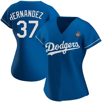 Women's Los Angeles Dodgers Teoscar Hernandez ＃37 Royal Replica Alternate 2024 World Series Jersey
