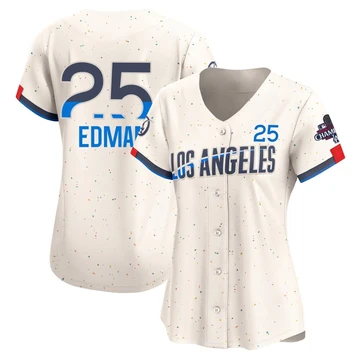 Women's Los Angeles Dodgers Tommy Edman ＃25 Cream Limited 2024 City Connect World Series Champions Jersey